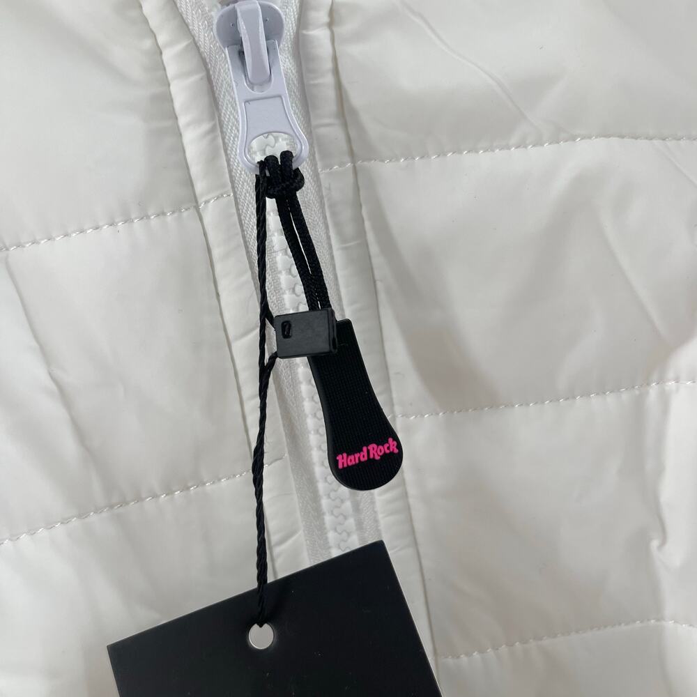 HARD ROCK HOTEL & CASINO SIOUX CITY Puff Jacket SZ Extra Large White Pink NWT - Picture 3 of 10